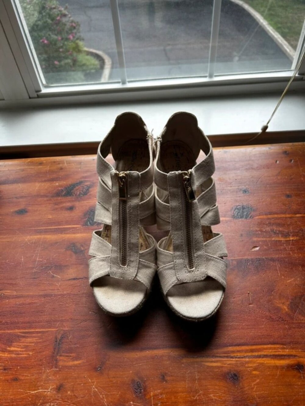 Canvas wedge heels